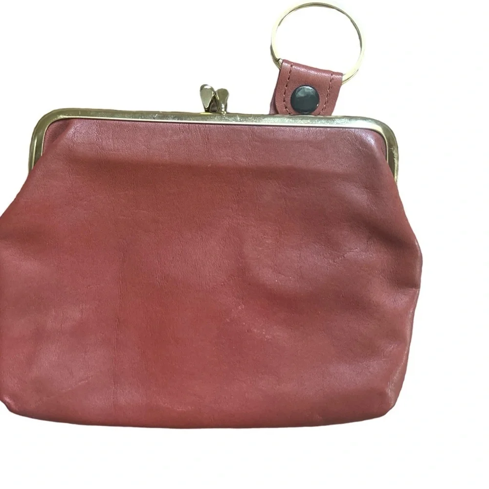 Vintage Rolfs Genuine Leather coin purse -mahogany brown  - MADE IN USA